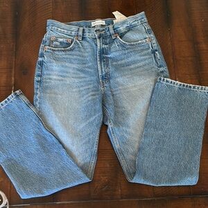 Zara high rise classic straight leg jeans